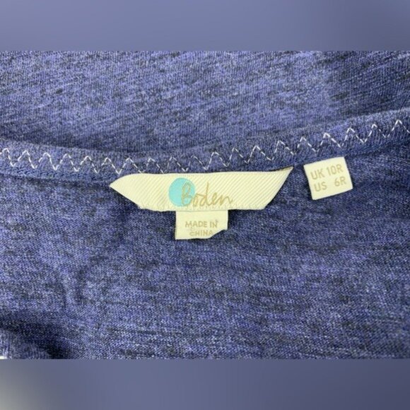 BODEN Carina Sleeveless Knit Mini Dress Navy/White Pom Poms Ric Rac Detail Sz 6R - Picture 7 of 11